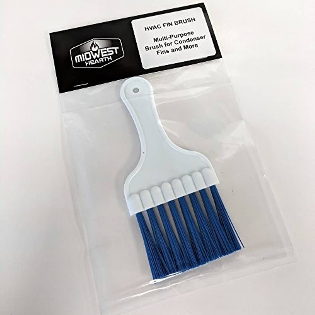 Midwest Hearth HVAC fin brush in retail pack, white handle with blue bristles