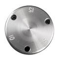 Stainless pressure regulator weight with three mounting holes and stamped numbers