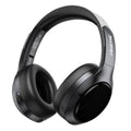 Black over-ear wireless noise cancelling headphones, angled front view
