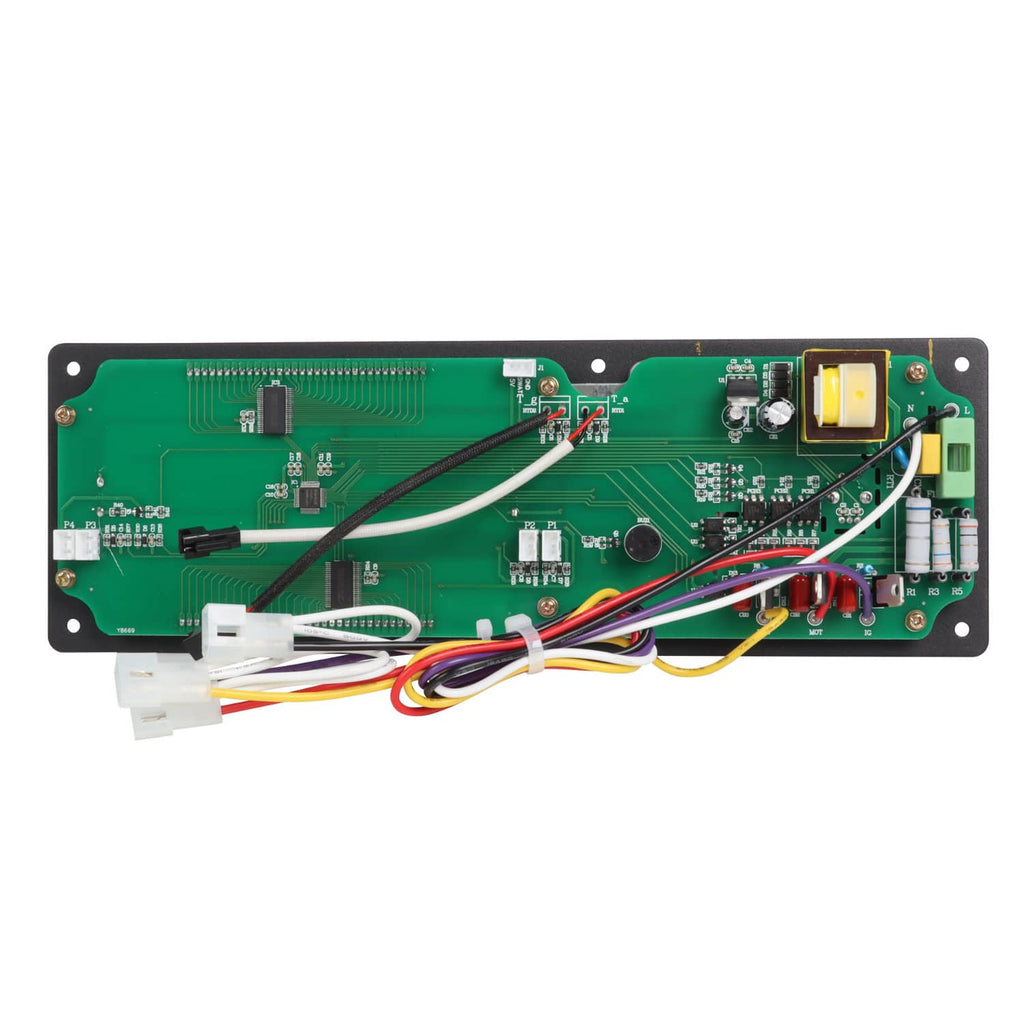 Pellet grill control board with populated circuitry and ribbon wiring