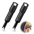 Pair black valve core removal tools with textured grip and loop hole