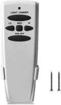 Ceiling fan light dimmer remote with buttons for fan off and speed settings