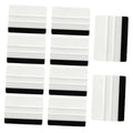 10-pack plastic felt edge squeegees with white handles and black felt pads