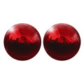Set of two ruby red gazing globe decor balls, 3.5 in (90mm)