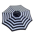 Black-and-white striped umbrella replacement canopy with eight ribs and central black panel