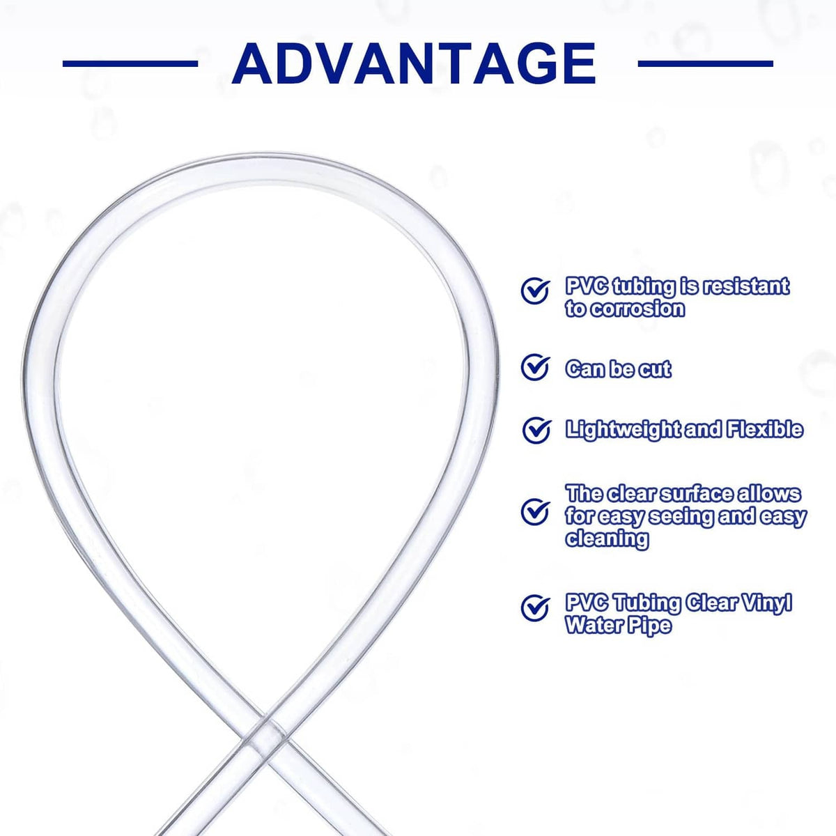 Clear PVC tubing loop, transparent flexible hose