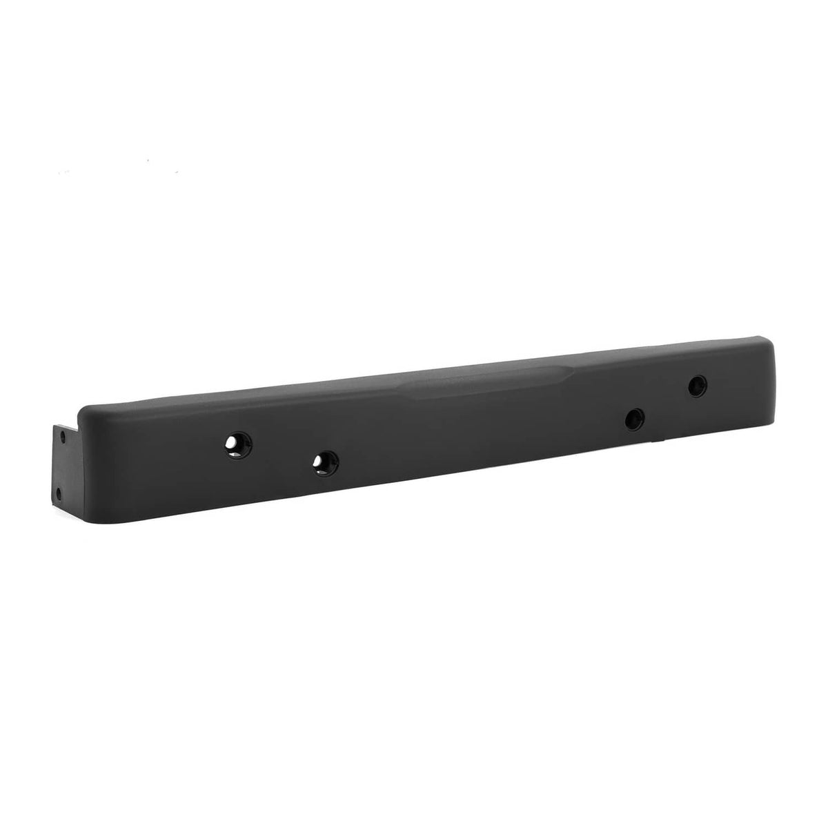 Black rear bumper bar angled view with front mounting holes
