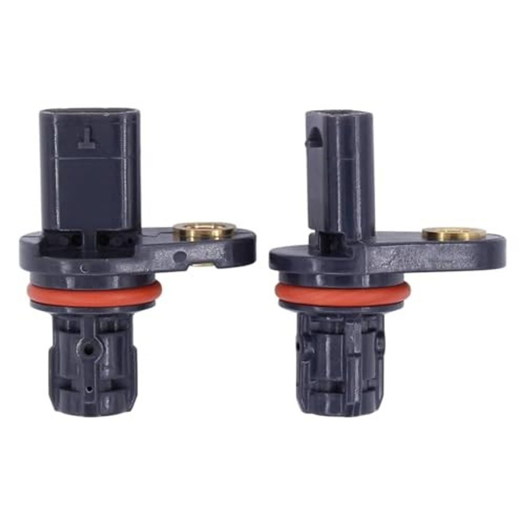 Camshaft position sensor with dark body, orange seal, and connector pin ends