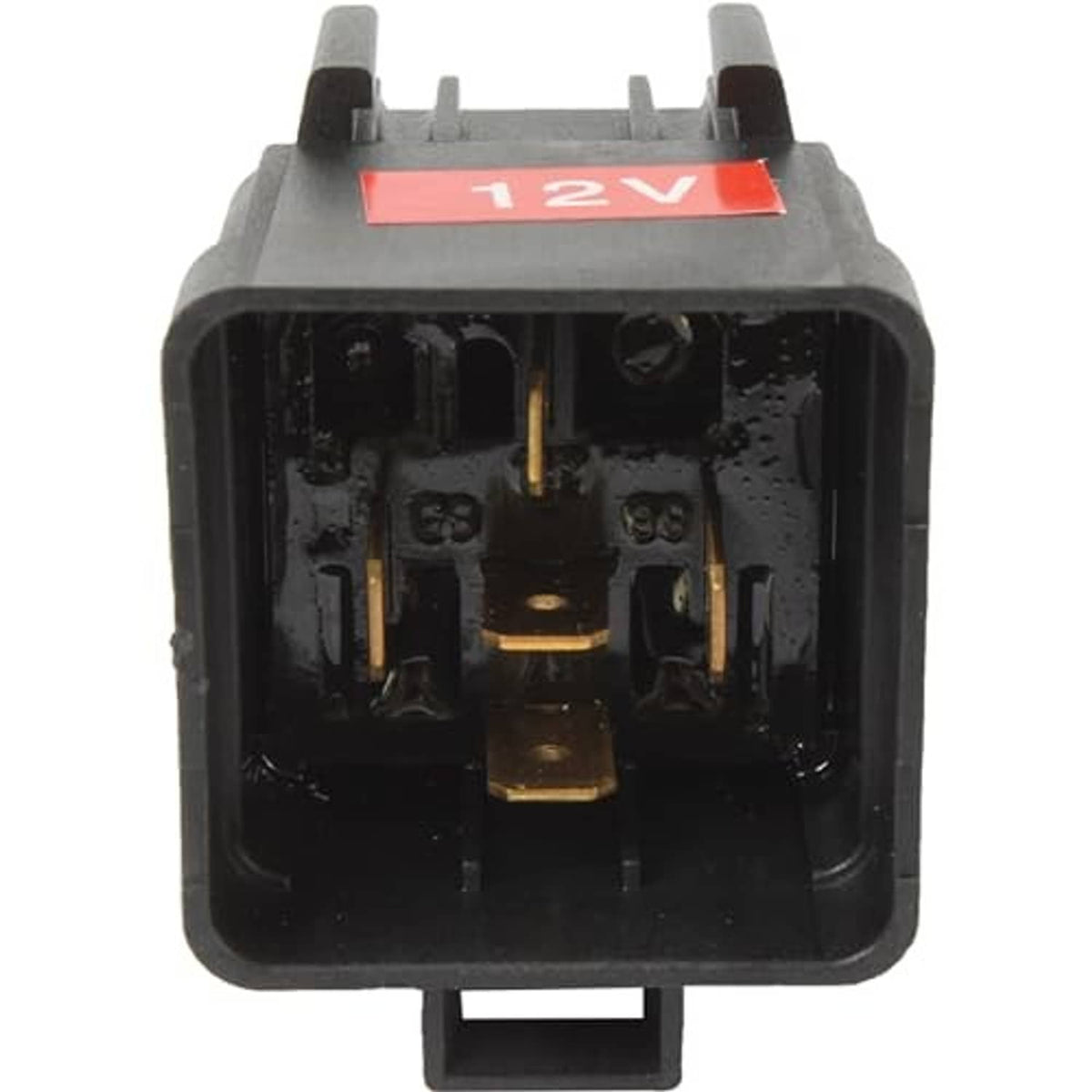12V power tilt trim relay front housing, black body with red 12V strip and contact pads