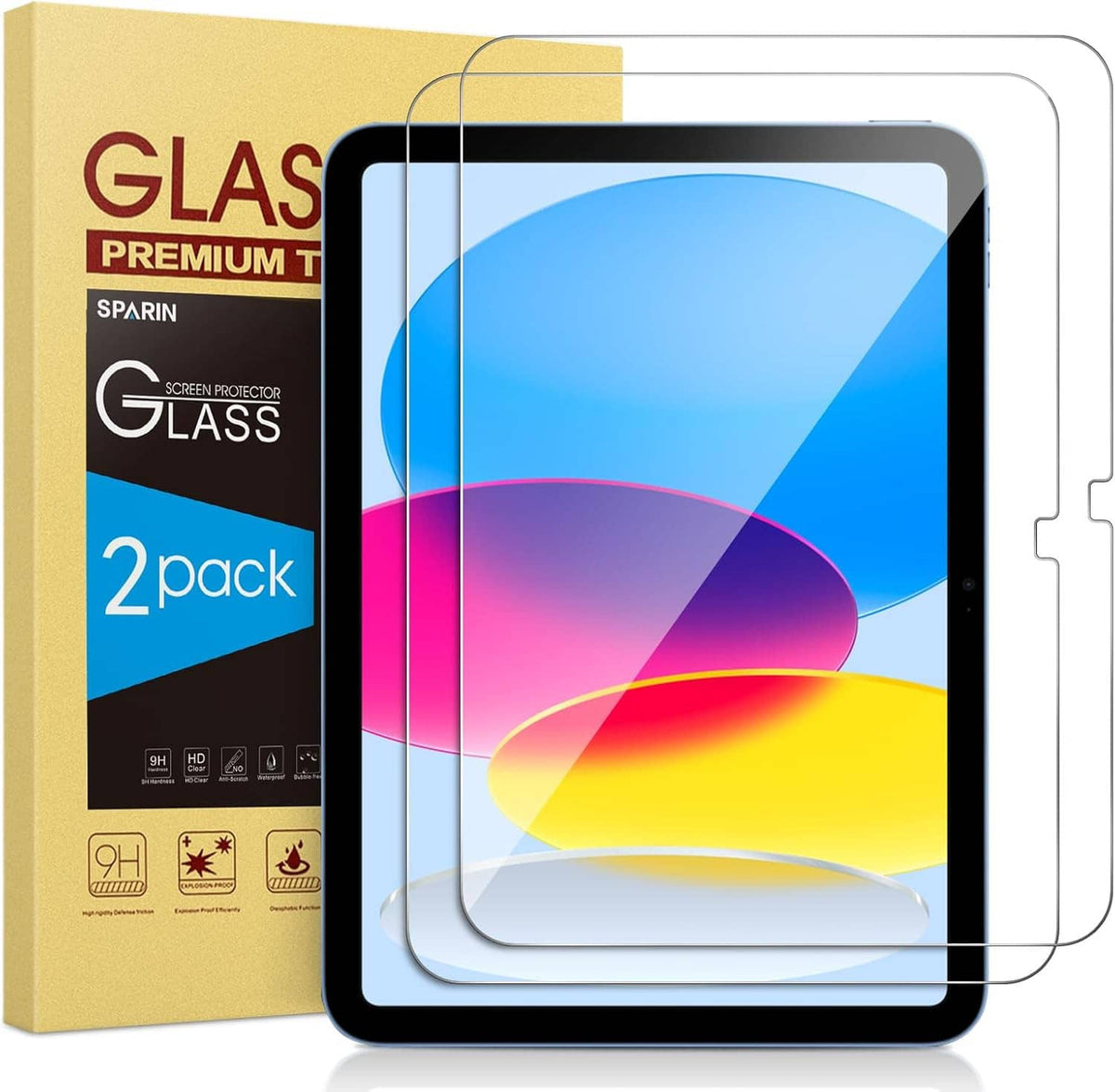 Two clear tempered glass screen protectors with rounded edges for iPad 10.9/11-inch