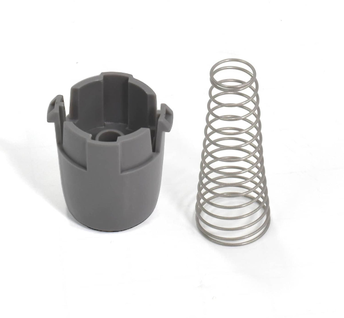 Magnetic door plunger replacement for washer with gray housing and metal spring