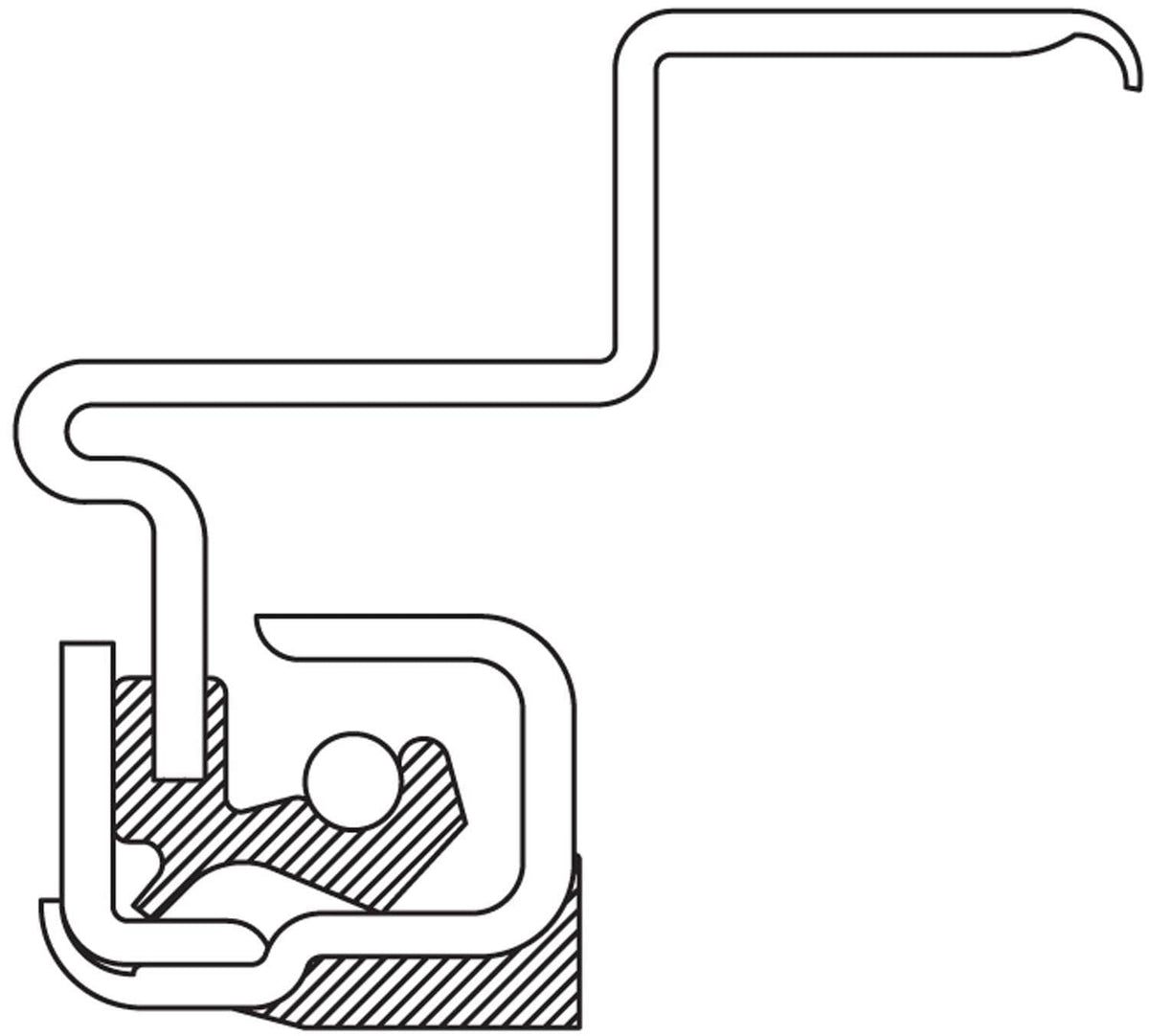 Oil seal cross-section diagram with sealing lip in housing