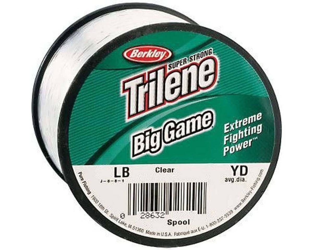 Berkley Trilene Big Game clear monofilament 12 lb spool label