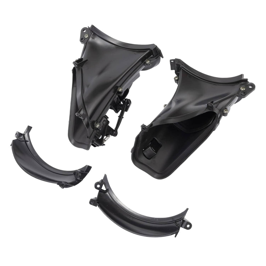 Black fairing air duct set with curved vent pieces and bracket hardware