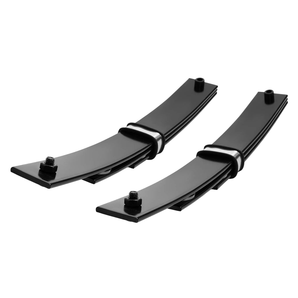 Heavy-duty front 3-leaf spring set with brackets and mounting holes, dark gray