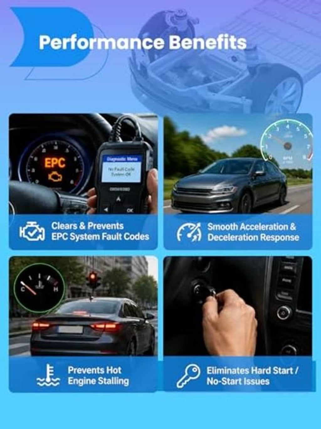 Crankshaft position sensor performance benefits: clears EPC codes and smooth acceleration