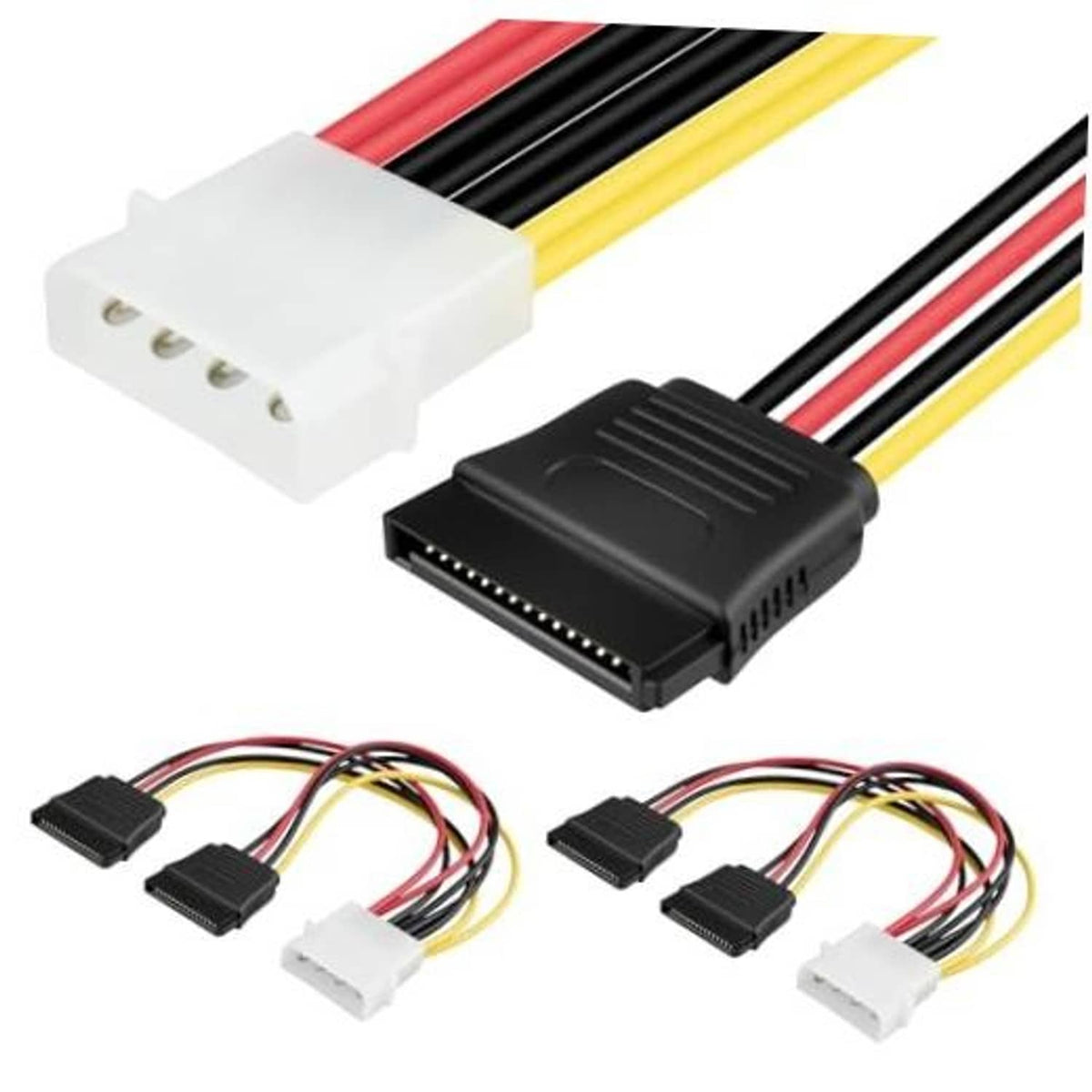 SATA power adapter cable with 4-pin Molex to dual SATA power connectors