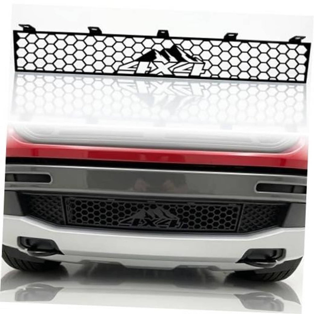 Front grille insert with black honeycomb mesh and FX4 logo center
