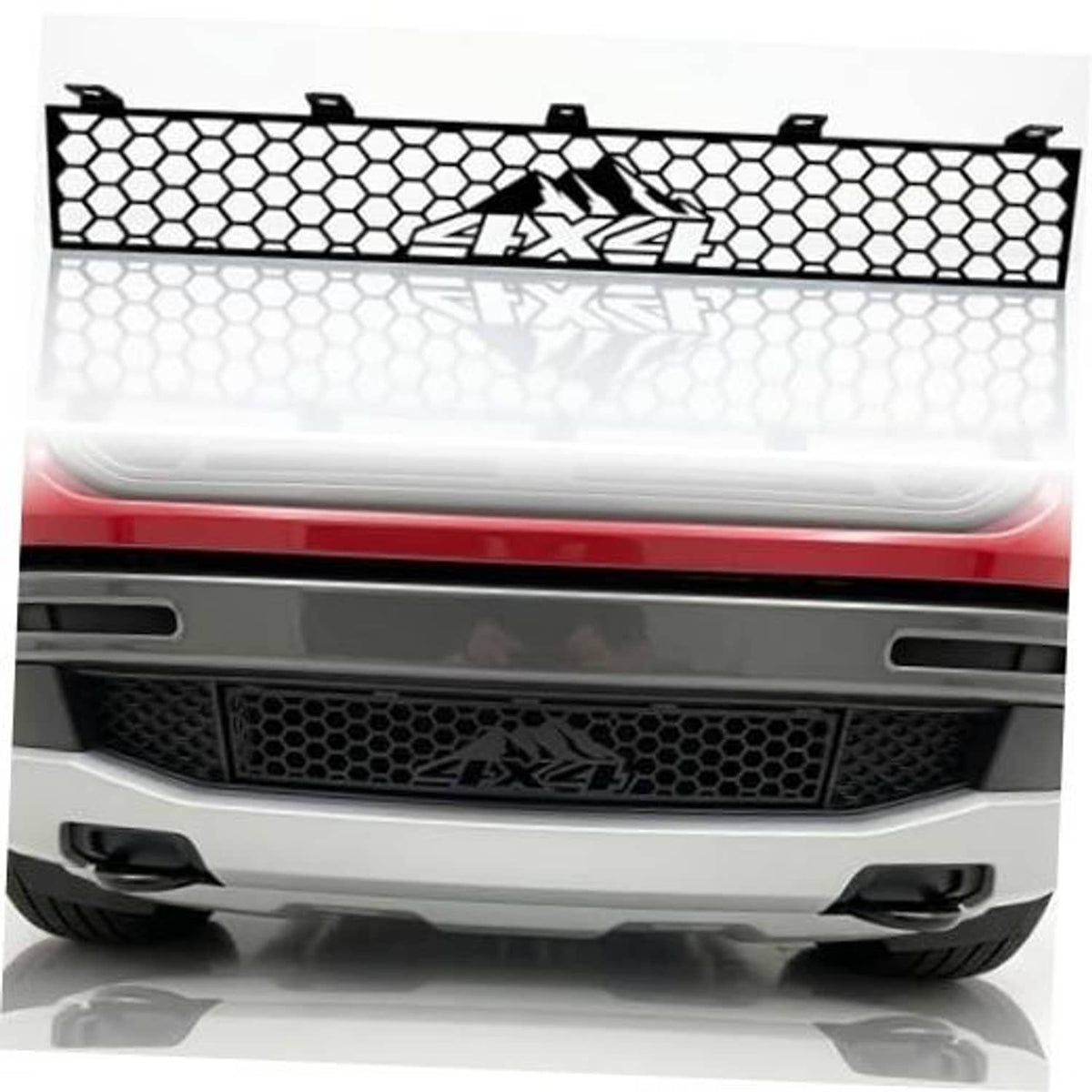 Front grille insert with black honeycomb mesh and FX4 logo center