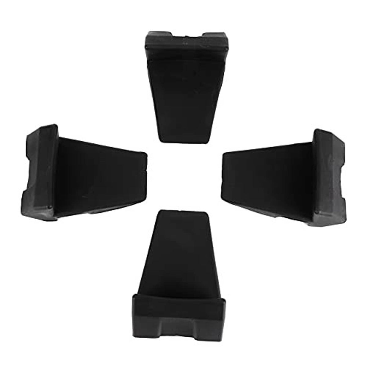 Set of black rim clamp jaw covers, molded protective pads with angled side walls
