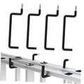 Black U-shaped screw-in ladder hooks with threaded ends, set of four