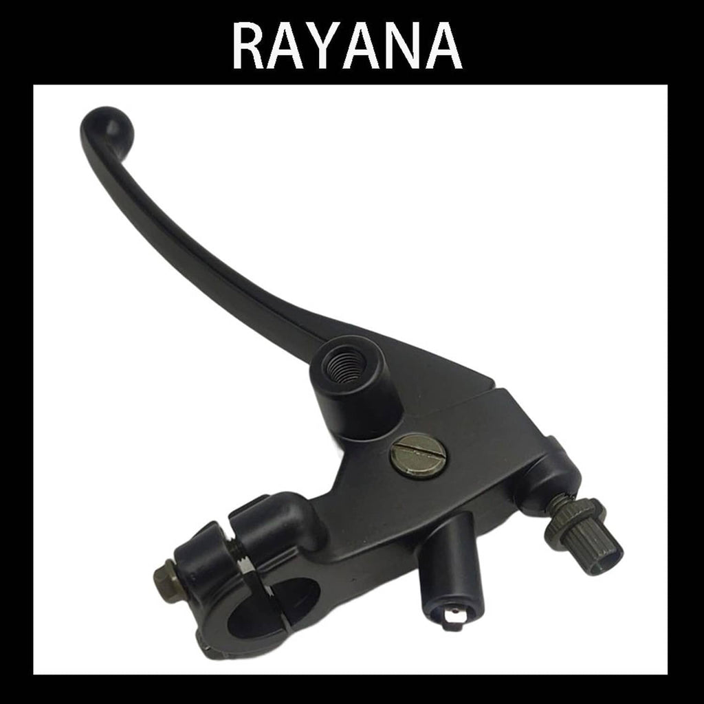 Left front brake lever assembly, black lever with pivot adjustment bolt and clamp