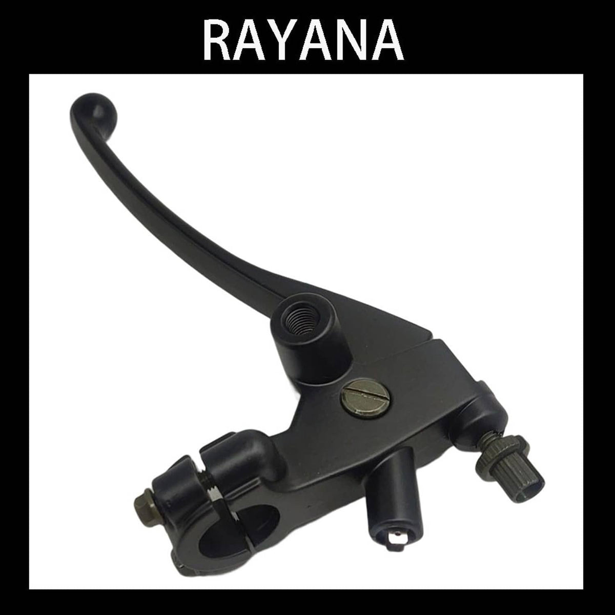 Left front brake lever assembly, black lever with pivot adjustment bolt and clamp
