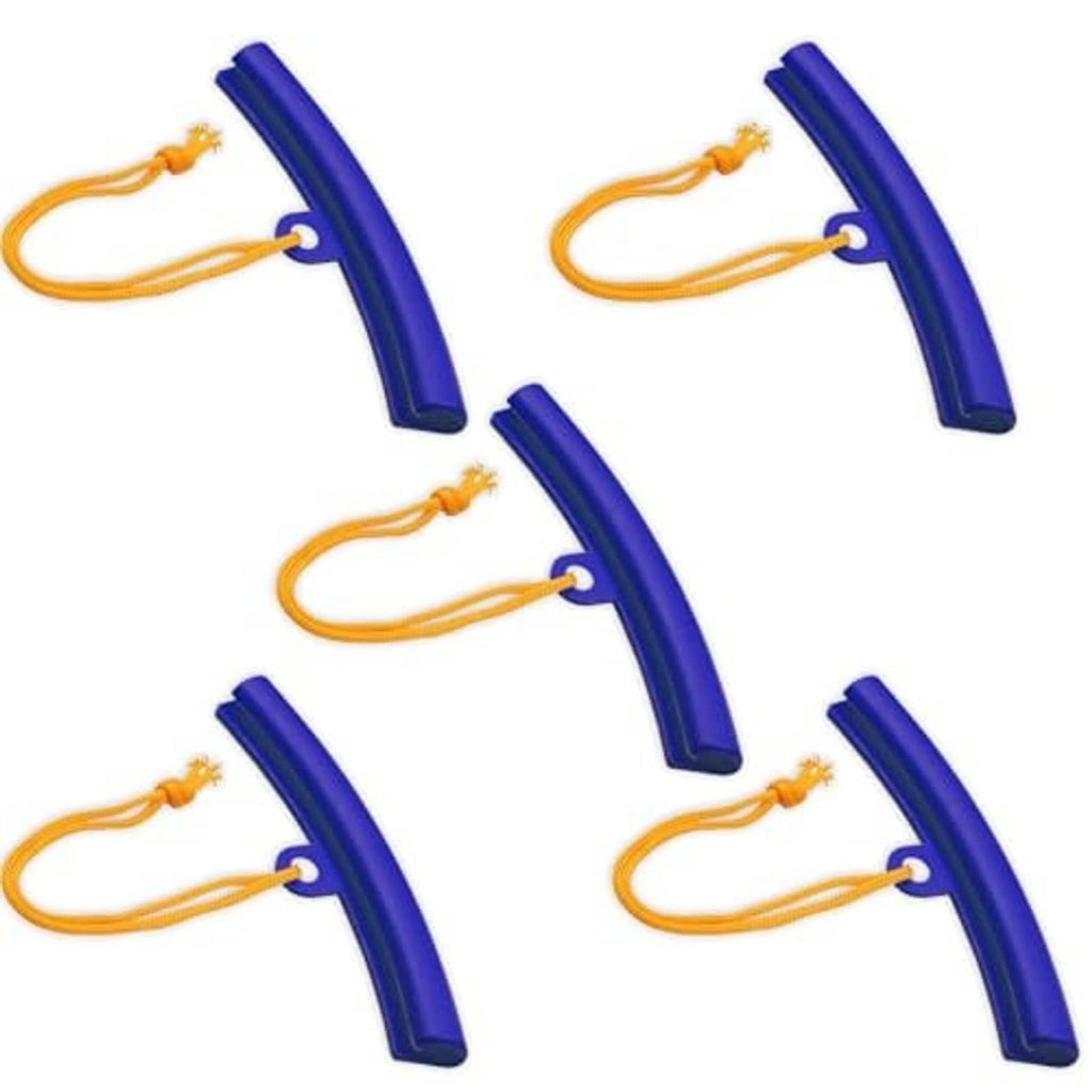 Five blue rim saver tools with orange cords, curved protective sleeves