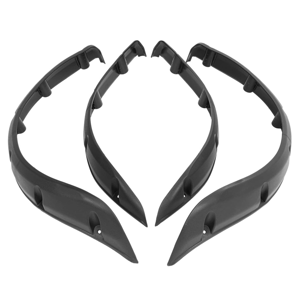 Black fender flares set with corner extensions and predrilled mounting holes