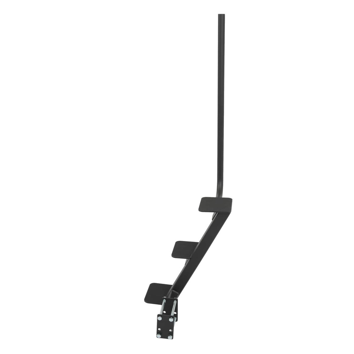 3-step boat trailer ladder with handle, dark metal frame