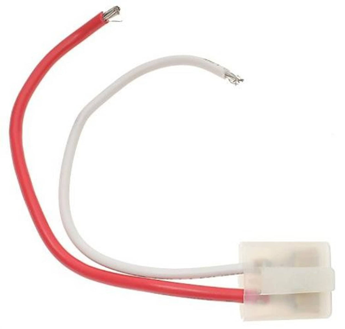 Alternator connector cable: red and white wires ending in a white 2-pin plug