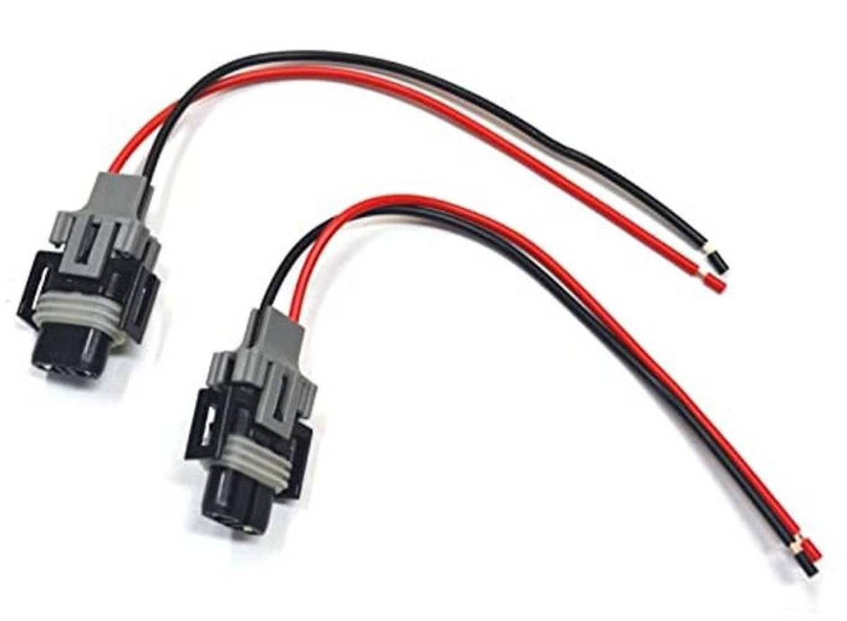 Wire harness with single headlight connector and red/black insulated leads