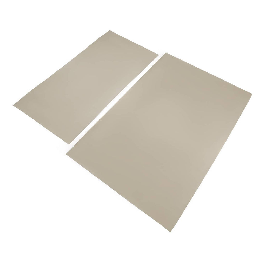 Tan two-piece seat cushion and seat back cover set, angled top view