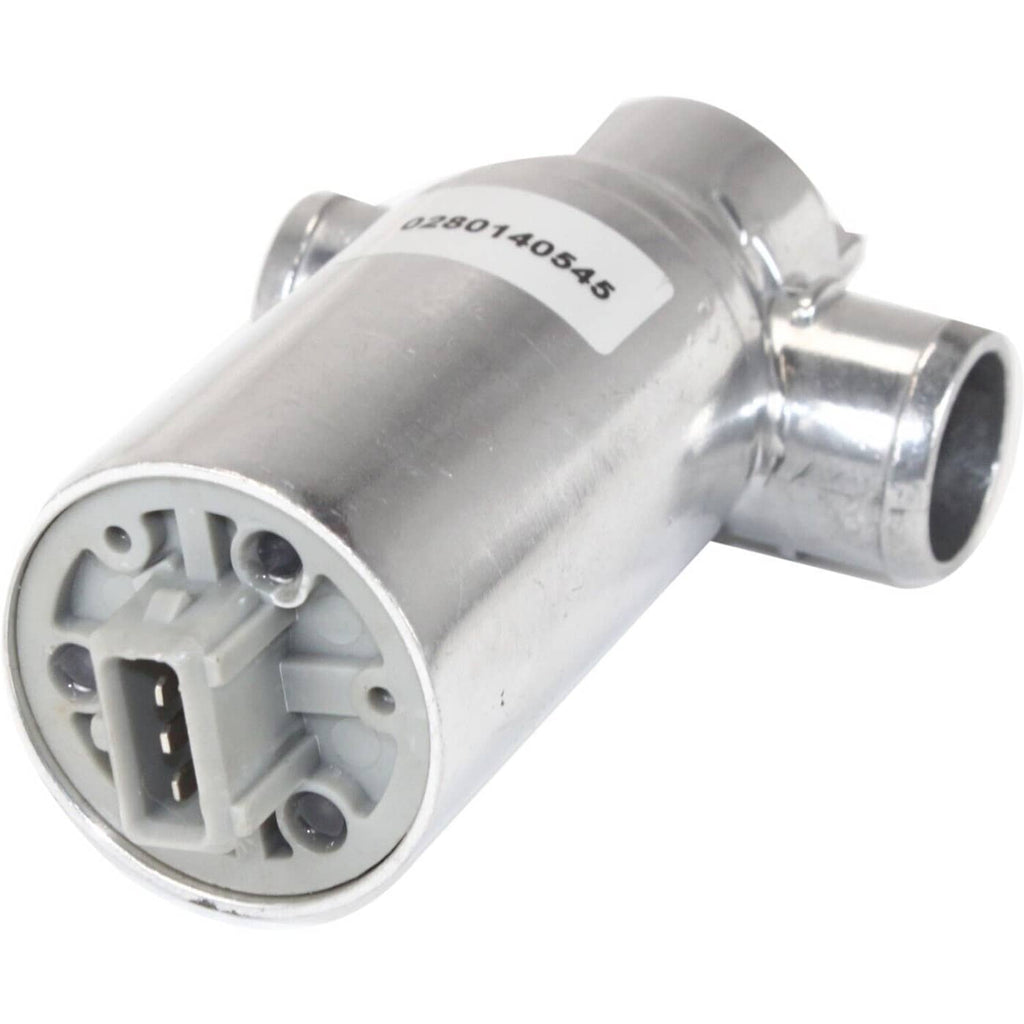 Idle air control valve with end-mounted hose port and silver metal housing
