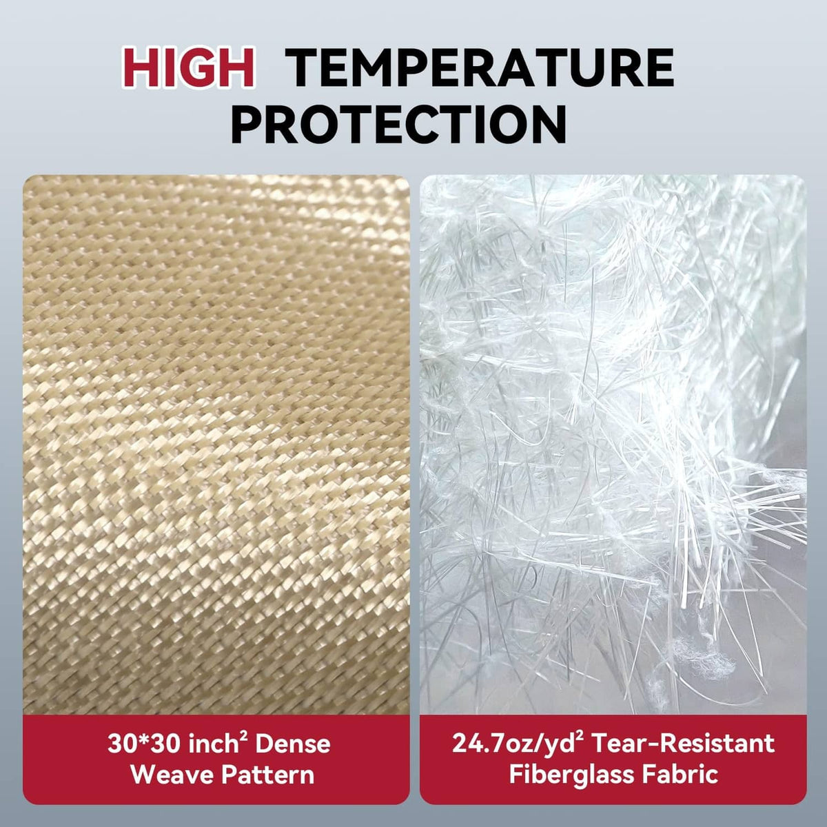 Beige woven welding blanket fabric close-up showing dense texture