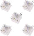 Set of five duplex radio variable capacitors with white housings and gold mounting screws