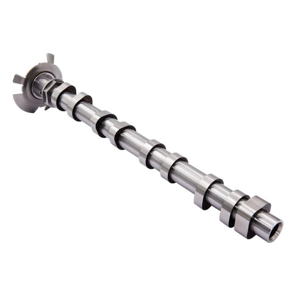 Intake camshaft assembly with round mounting flange and dark oil-seal bands