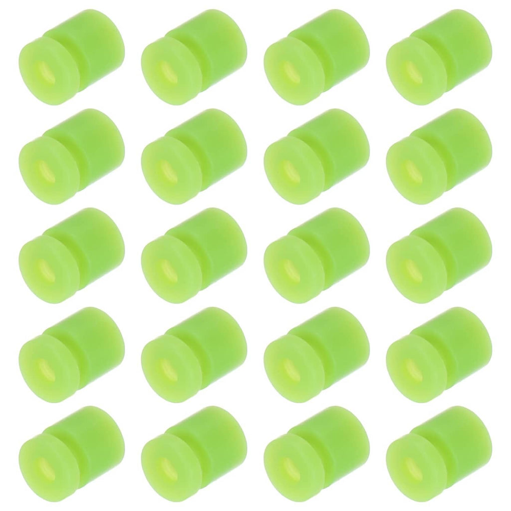 Green RC anti-vibration rubber damping balls, small cylinders with central hole, 4x4 set.