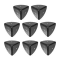 Black metal corner protector set of 8, triangular corner guards with screw holes