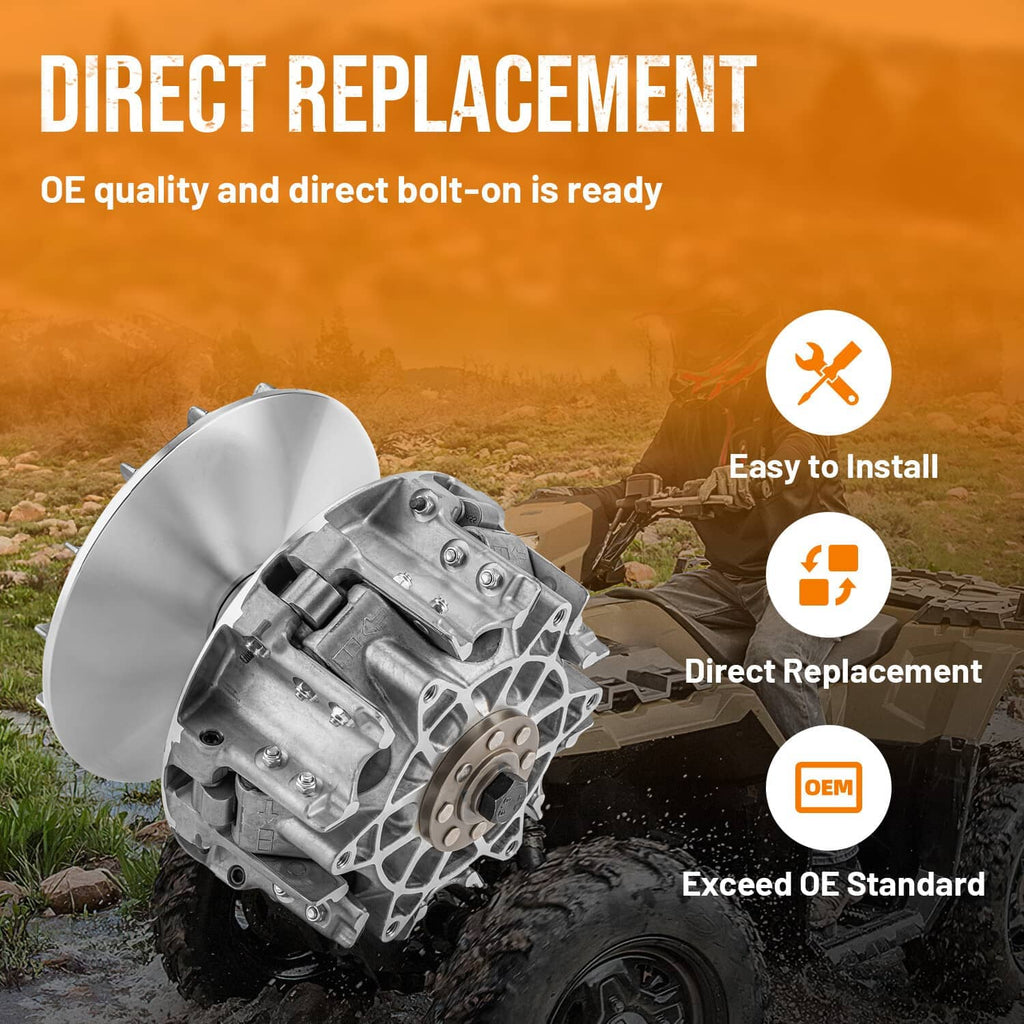 Primary clutch assembly with silver housing and circular outer cover plate