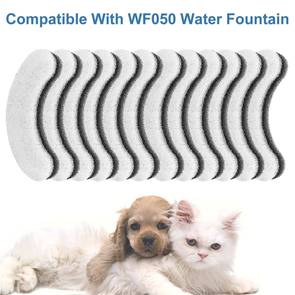 Compatible water fountain replacement filter, stacked curved foam pads