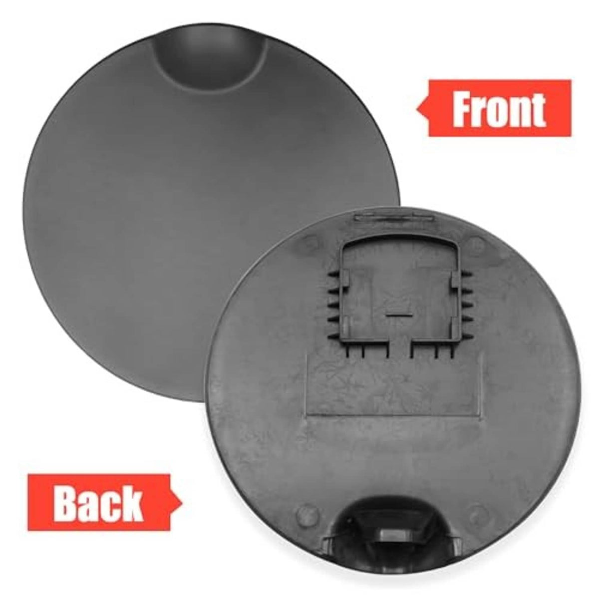 Fuel tank door filler cover set, dark gray outer cover with inner backing