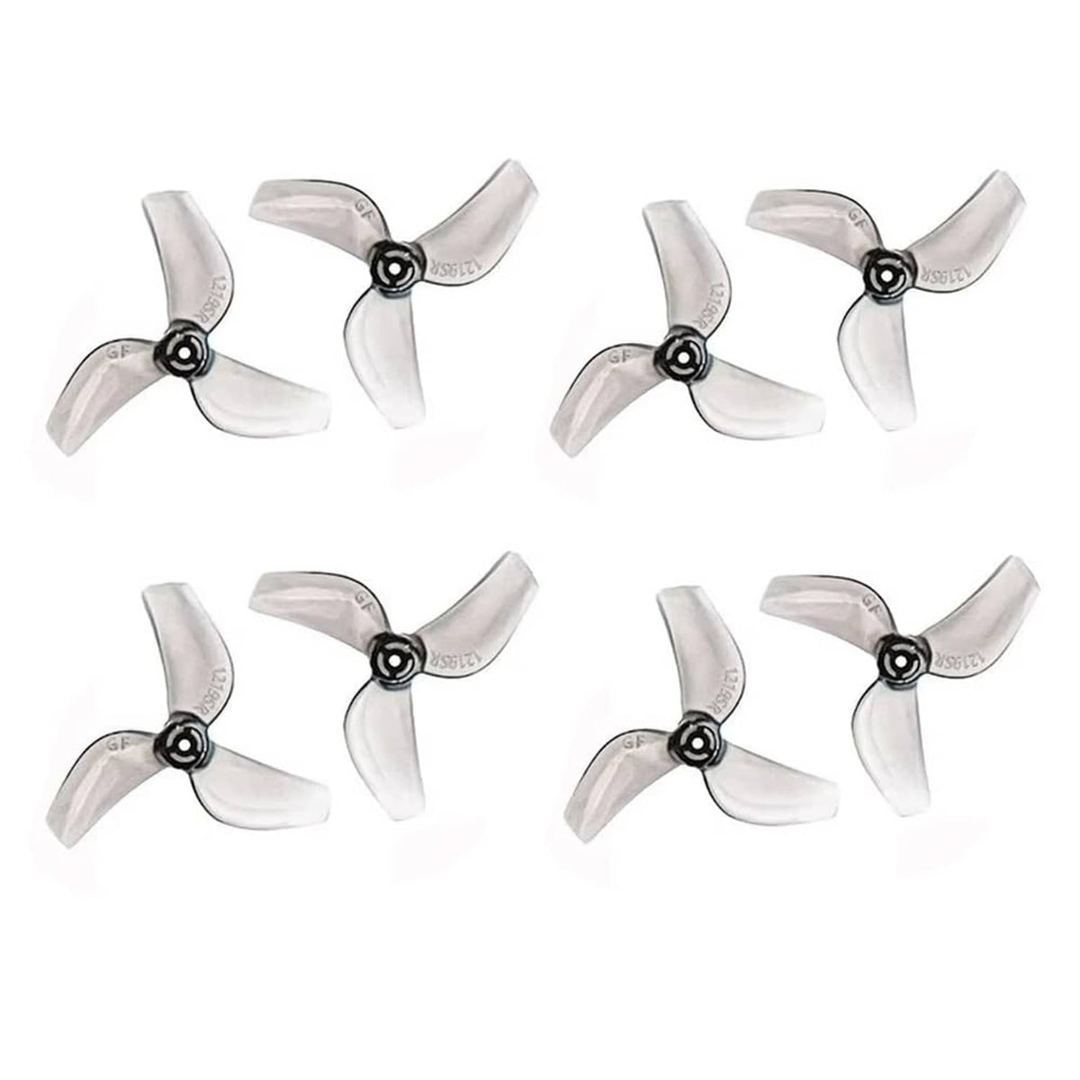 3-blade PC propellers with silver blades and black hub, 31mm