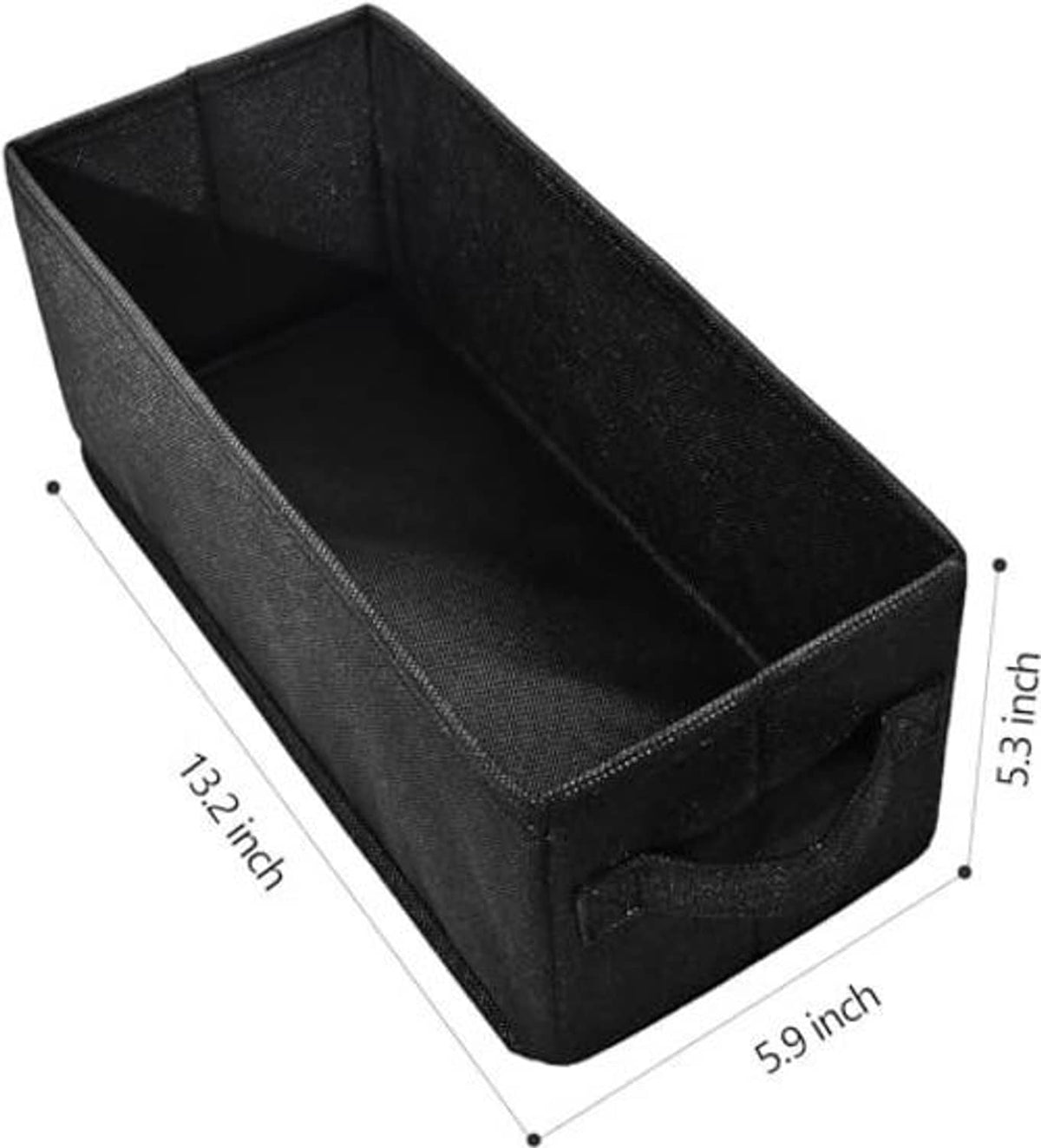 Black foldable CD storage case, open-top with padded sides and front handle cutout