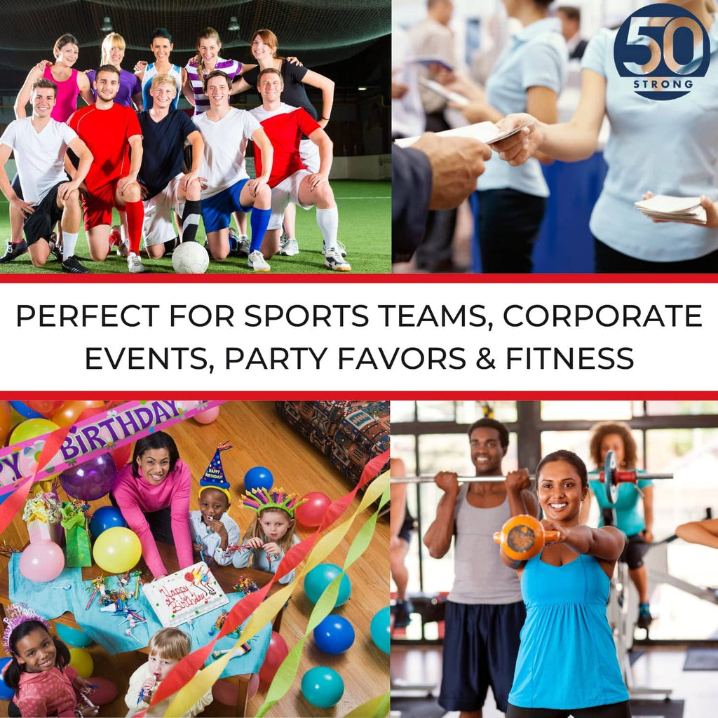 Water bottle marketing collage for sports teams, corporate events, party favors & fitness