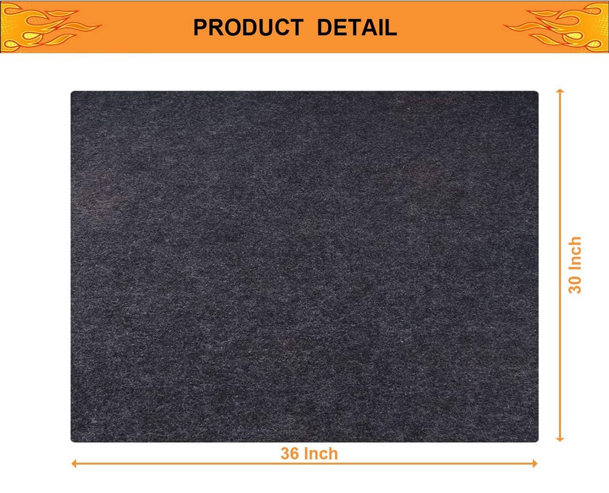 Rectangular grill mat, dark charcoal gray, 36 in x 30 in