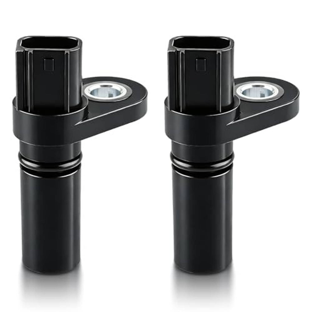Set of two camshaft position sensors with black housing and metal mounting ring