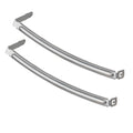 Dryer moisture sensor plate bar set, two curved silver metal strips with clips