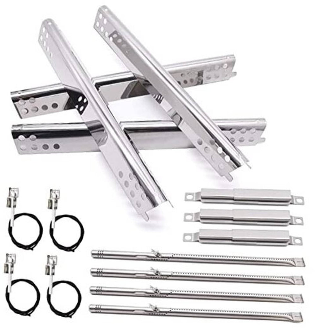 Stainless steel crossover tube and burner rod set with brackets and black igniter wires