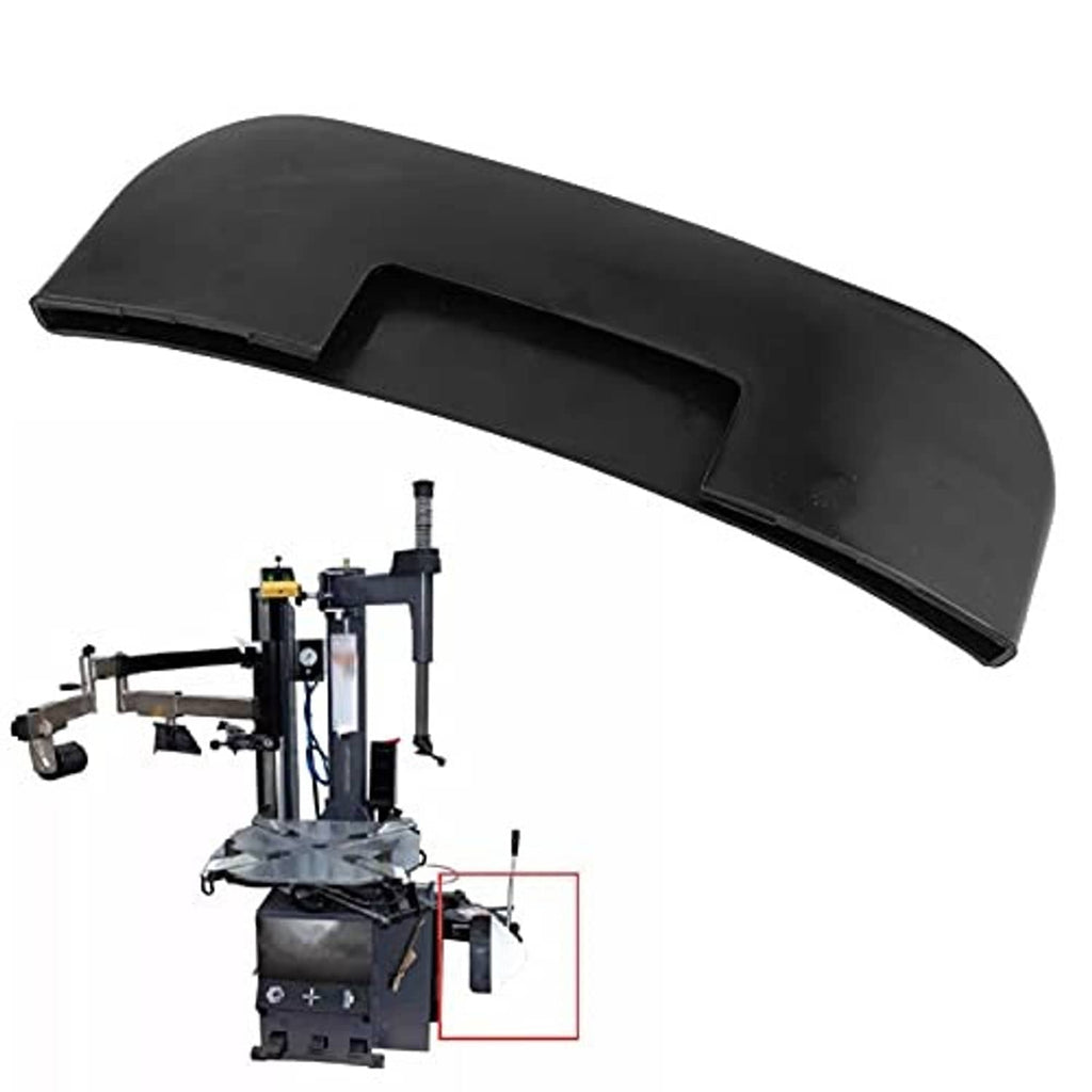 Black ABS rim protector sleeve with large center notch for tire bead tools